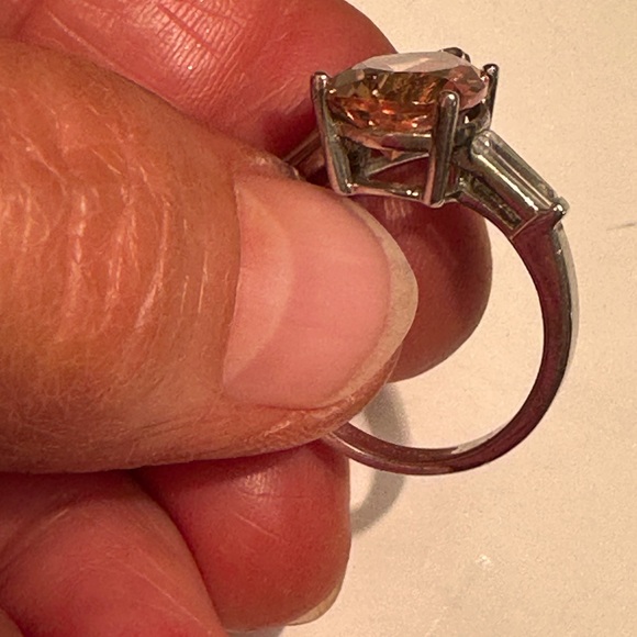 Silver and Citrine Ring Sz 7 - Picture 6 of 10